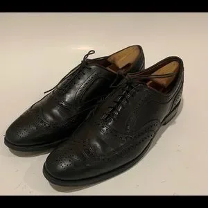 ALLEN EDMONDS McAllister 10.5 D Wingtip Mens Black Oxford Leather Dress Shoe EUC McAllister Wingtip Oxford Dress Shoe with Dainite Sole  main image 4